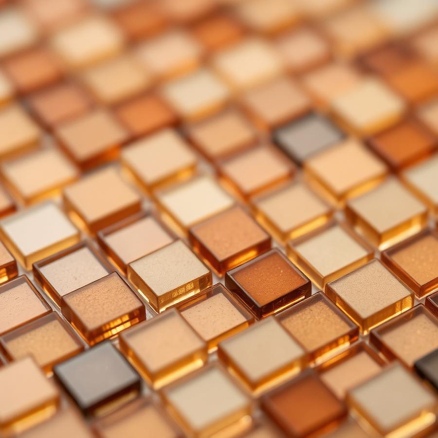 Campione di mosaico vetroso color bronzo per rivestimento bagno